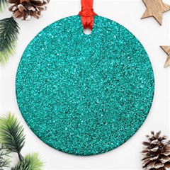 Aqua Glitter Ornament (round) by snowwhitegirl