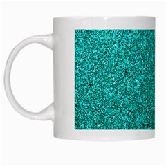 Aqua Glitter White Mugs by snowwhitegirl