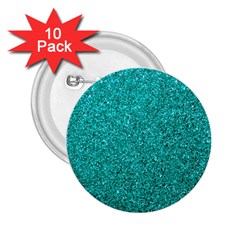 Aqua Glitter 2 25  Buttons (10 Pack)  by snowwhitegirl