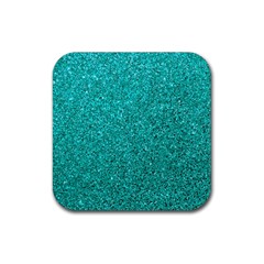 Aqua Glitter Rubber Coaster (square)  by snowwhitegirl