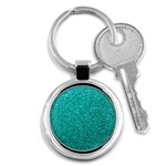 Aqua Glitter Key Chains (Round)  Front