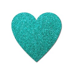 Aqua Glitter Heart Magnet by snowwhitegirl