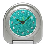 Aqua Glitter Travel Alarm Clock Front