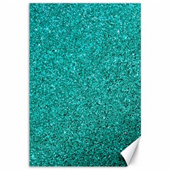 Aqua Glitter Canvas 12  X 18   by snowwhitegirl