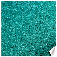 Aqua Glitter Canvas 16  X 16   by snowwhitegirl