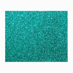 Aqua Glitter Small Glasses Cloth (2-side) by snowwhitegirl