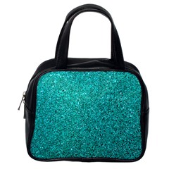 Aqua Glitter Classic Handbag (one Side) by snowwhitegirl