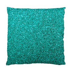 Aqua Glitter Standard Cushion Case (one Side) by snowwhitegirl