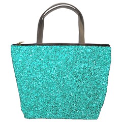 Aqua Glitter Bucket Bag by snowwhitegirl