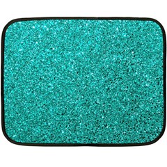 Aqua Glitter Double Sided Fleece Blanket (mini)  by snowwhitegirl