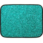 Aqua Glitter Double Sided Fleece Blanket (Mini)  35 x27  Blanket Front