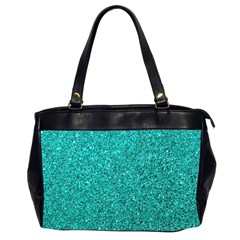 Aqua Glitter Oversize Office Handbag (2 Sides) by snowwhitegirl