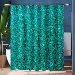 Aqua Glitter Shower Curtain 60  X 72  (medium)  by snowwhitegirl