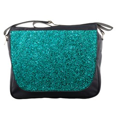 Aqua Glitter Messenger Bag by snowwhitegirl