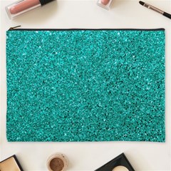 Aqua Glitter Cosmetic Bag (xxxl) by snowwhitegirl