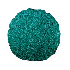 Aqua Glitter Standard 15  Premium Round Cushions by snowwhitegirl