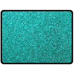 Aqua Glitter Double Sided Fleece Blanket (large)  by snowwhitegirl