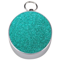 Aqua Glitter Silver Compasses by snowwhitegirl