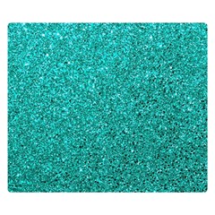 Aqua Glitter Double Sided Flano Blanket (small)  by snowwhitegirl