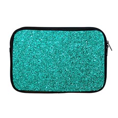 Aqua Glitter Apple Macbook Pro 17  Zipper Case by snowwhitegirl