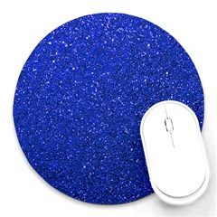 Blue Glitter Round Mousepads by snowwhitegirl