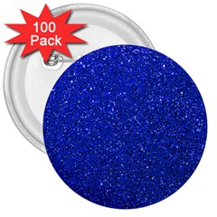 Blue Glitter 3  Buttons (100 Pack) 