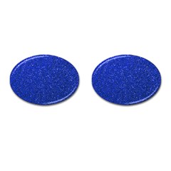 Blue Glitter Cufflinks (oval)