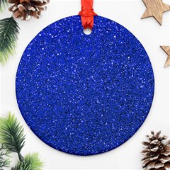 Blue Glitter Round Ornament (two Sides)