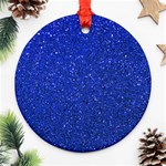 Blue Glitter Round Ornament (Two Sides) Front