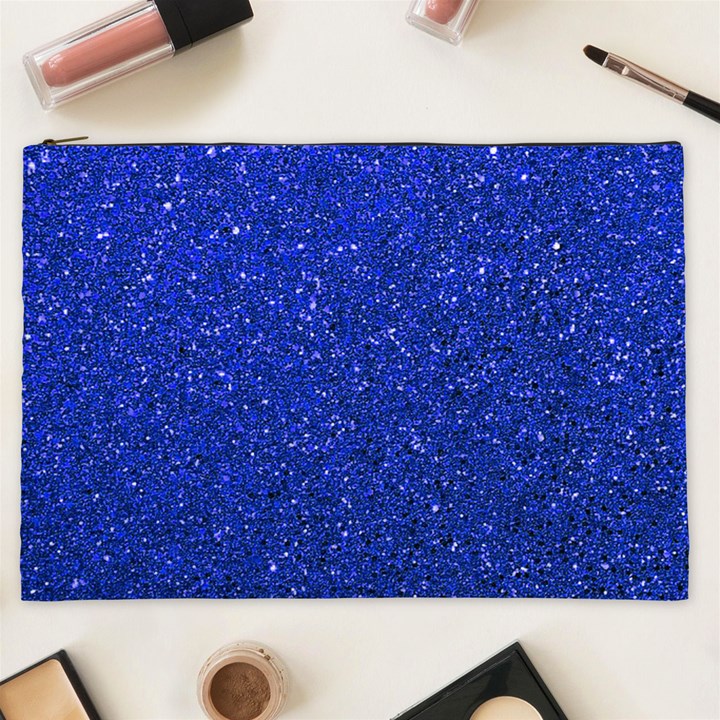 Blue Glitter Cosmetic Bag (XXL)