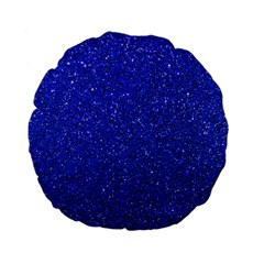 Blue Glitter Standard 15  Premium Flano Round Cushions