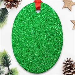 Green Glitter Ornament (oval)