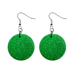 Green Glitter Mini Button Earrings by snowwhitegirl