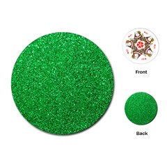 Green Glitter Playing Cards (round)  by snowwhitegirl