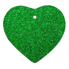 Green Glitter Heart Ornament (two Sides) by snowwhitegirl