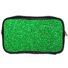 Green Glitter Toiletries Bag (two Sides) by snowwhitegirl