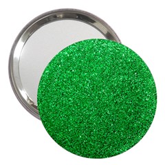 Green Glitter 3  Handbag Mirrors by snowwhitegirl