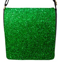 Green Glitter Flap Closure Messenger Bag (s) by snowwhitegirl