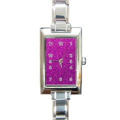 Pink  Glitter Rectangle Italian Charm Watch by snowwhitegirl