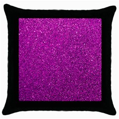 Pink  Glitter Throw Pillow Case (black) by snowwhitegirl