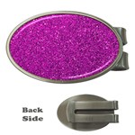 Pink  Glitter Money Clips (Oval)  Front