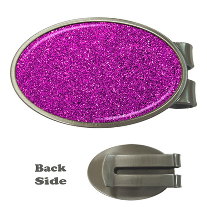 Pink  Glitter Money Clips (Oval) 