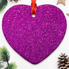 Pink  Glitter Heart Ornament (two Sides) by snowwhitegirl