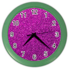 Pink  Glitter Color Wall Clock by snowwhitegirl