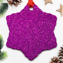 Pink  Glitter Snowflake Ornament (two Sides) by snowwhitegirl