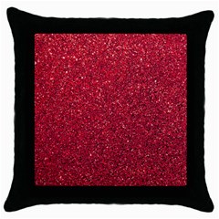 Red  Glitter Throw Pillow Case (black) by snowwhitegirl