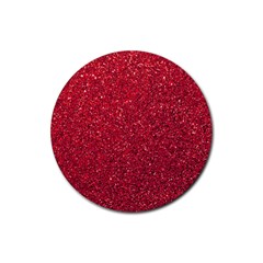 Red  Glitter Rubber Coaster (round)  by snowwhitegirl