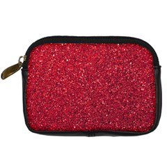 Red  Glitter Digital Camera Leather Case by snowwhitegirl