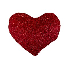 Red  Glitter Standard 16  Premium Heart Shape Cushions by snowwhitegirl