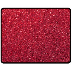 Red  Glitter Double Sided Fleece Blanket (medium)  by snowwhitegirl